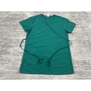 Cherokee Scrub Top Womens‎ XXS Green Short Sleeve 4801 V-Neck